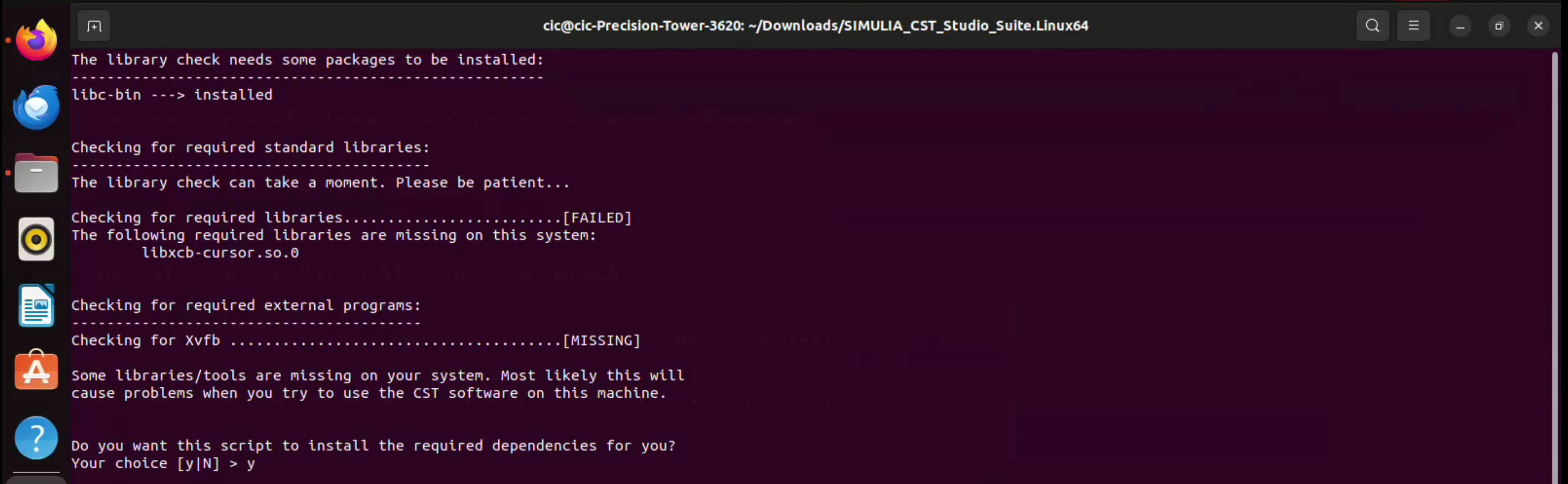 Allow CST system check to install dependencies