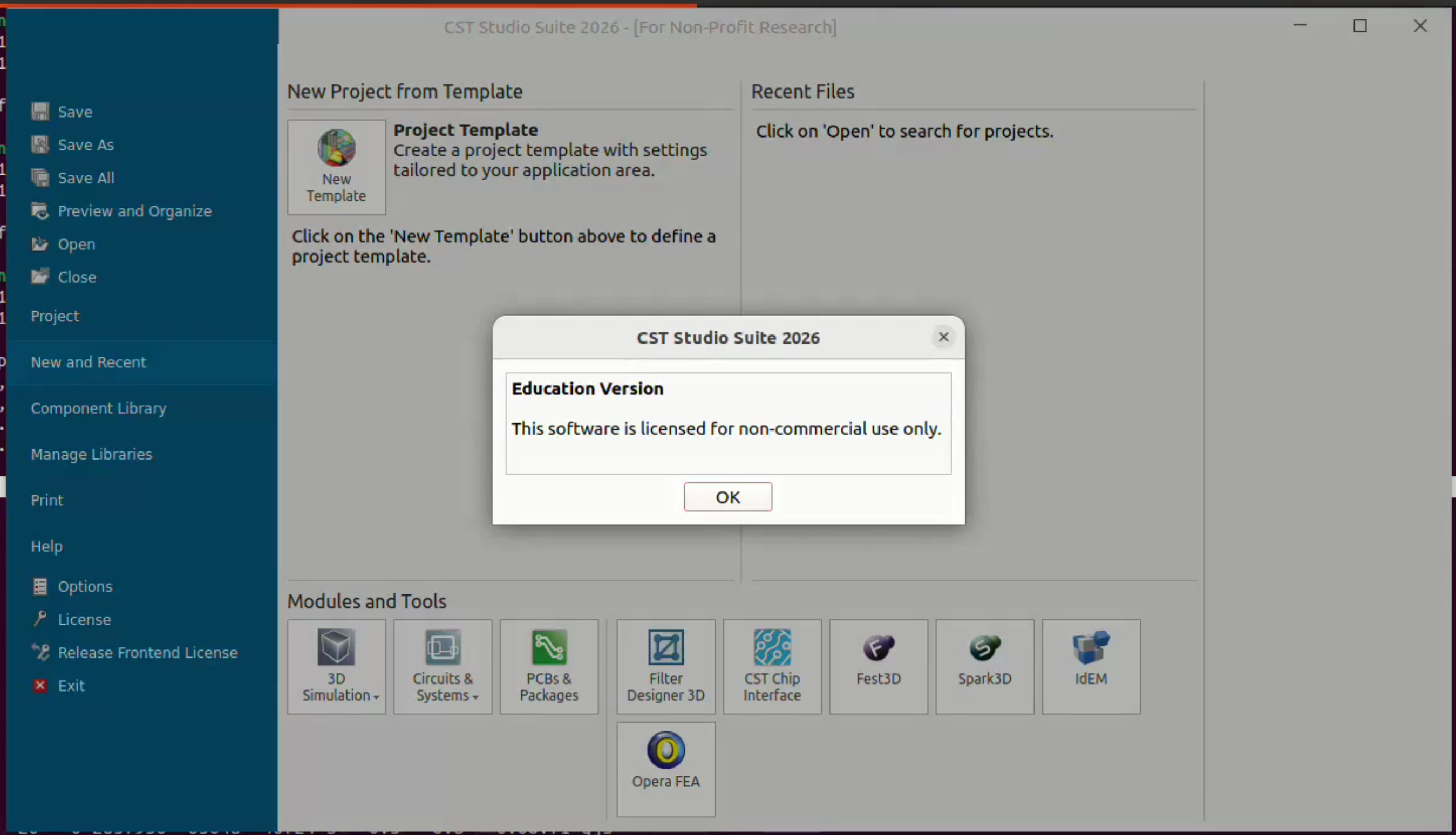 CST Studio Suite main interface