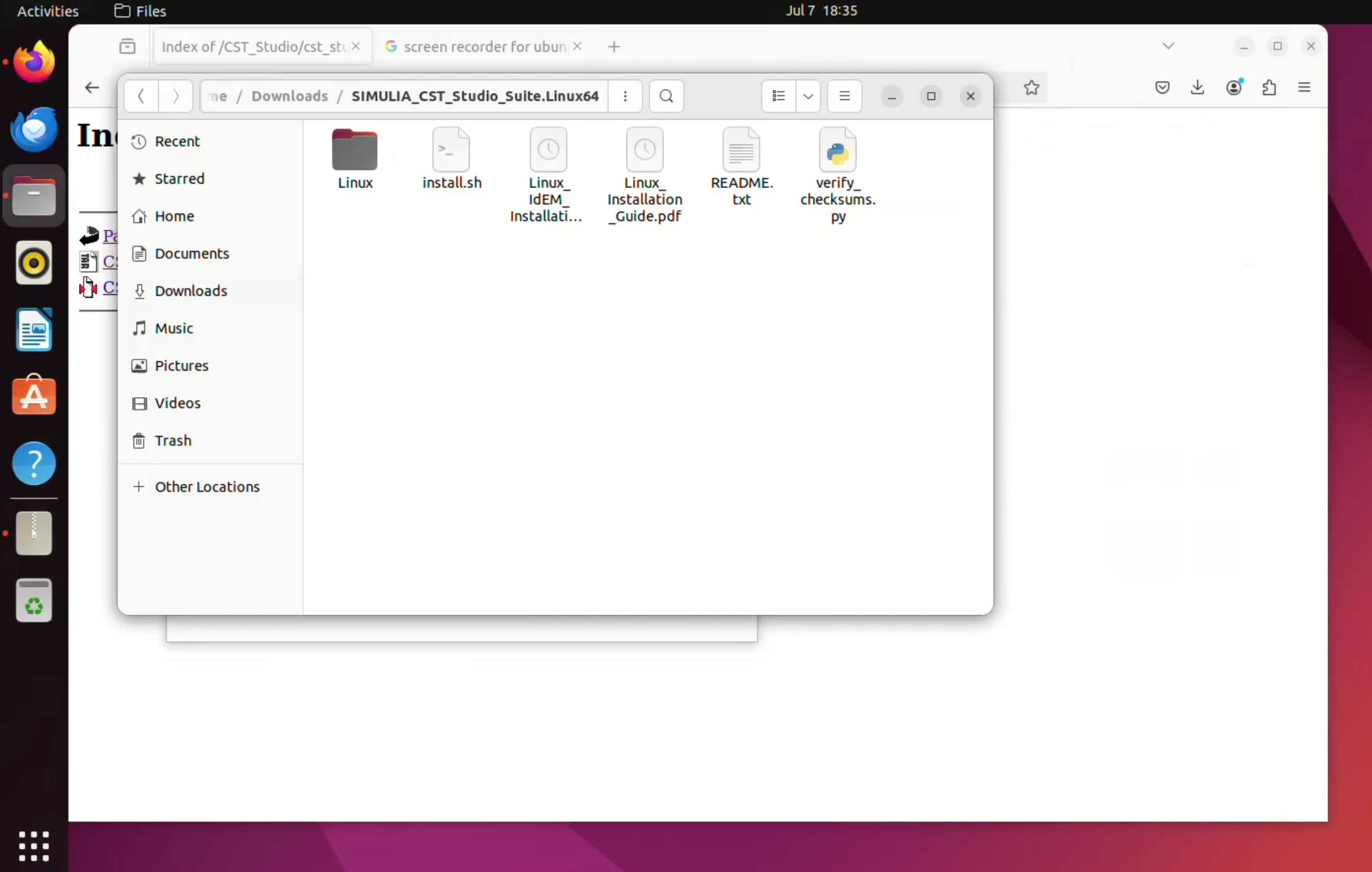 Extracted CST Studio installer folder