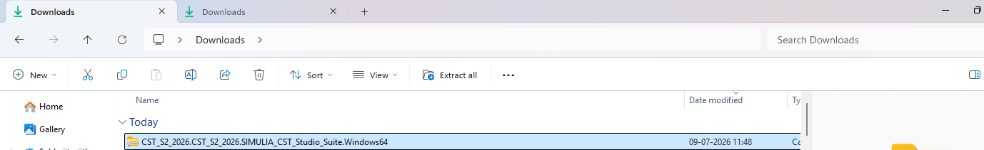 Downloaded CST Studio Suite Windows archive
