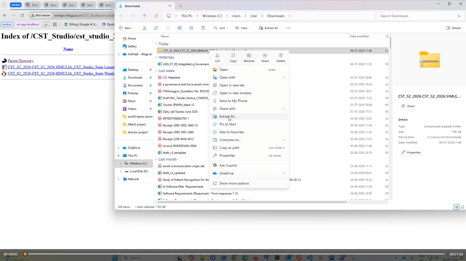 Extract CST Studio Suite Windows archive