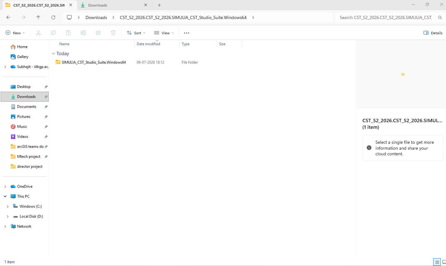 Extracted CST Studio Suite Windows folder