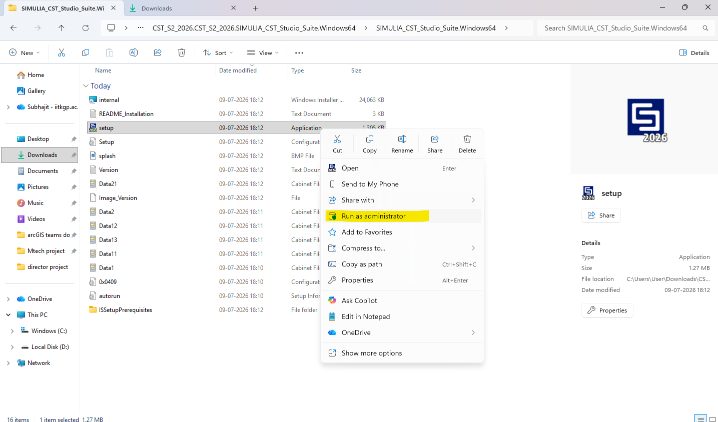 CST Studio Suite Windows setup files