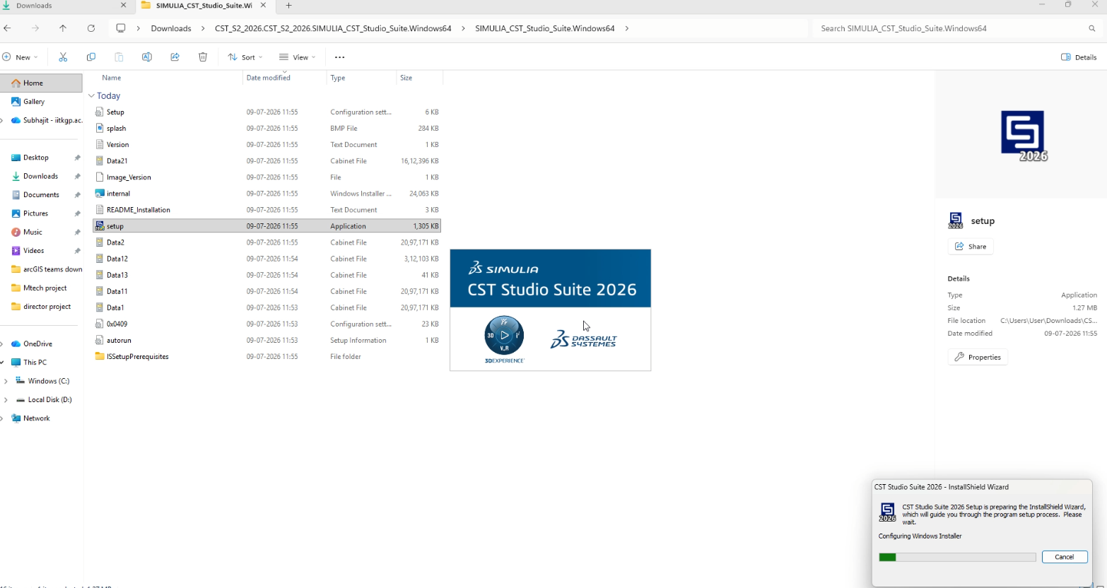 Run CST Studio setup as administrator